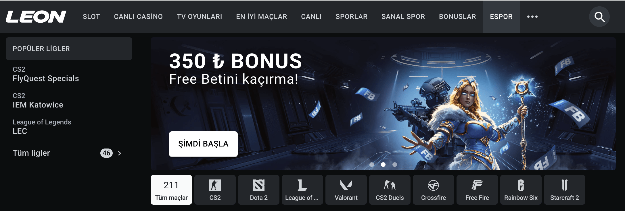 Leon Casino e-spor Oyunları önizlemesi